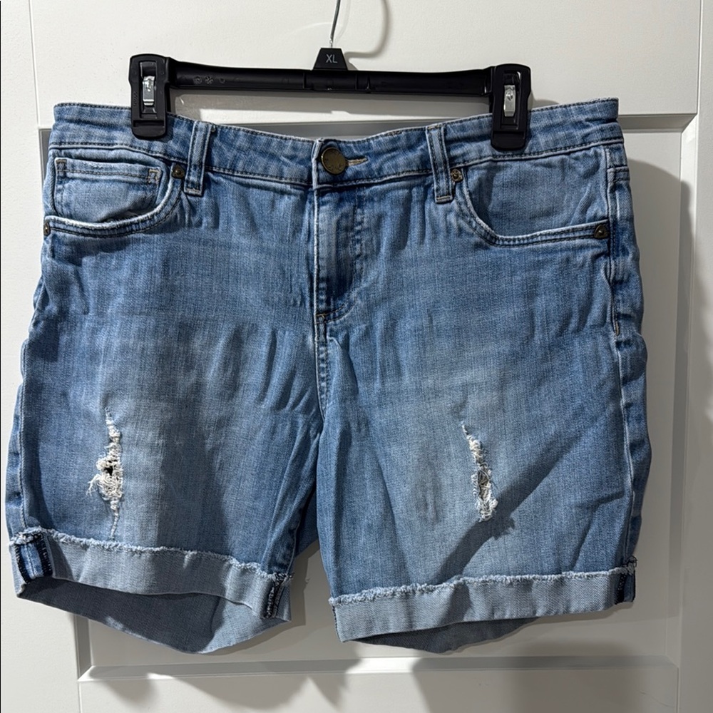 Kut from the Kloth Light Blue Distressed Jean Shorts